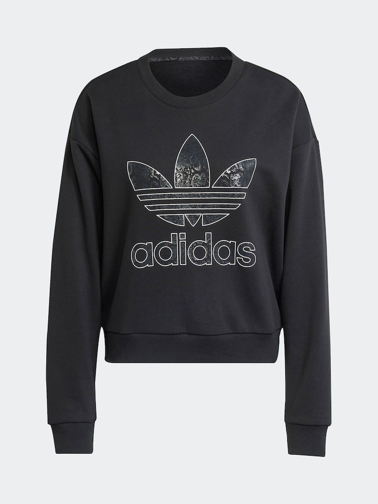 adidas originals Black Snake Print 100% Cotton Sweatshirt - Image 6 of 6