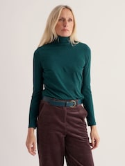 Seasalt Cornwall Green Landing Roll Neck Top - Image 1 of 5