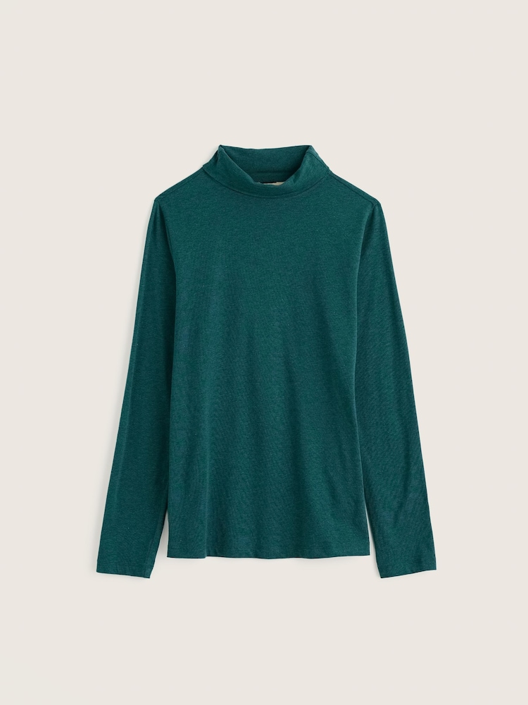 Seasalt Cornwall Green Landing Roll Neck Top - Image 5 of 5 Seasalt Cornwall Green Landing Roll Neck Top - Image 5 of 5