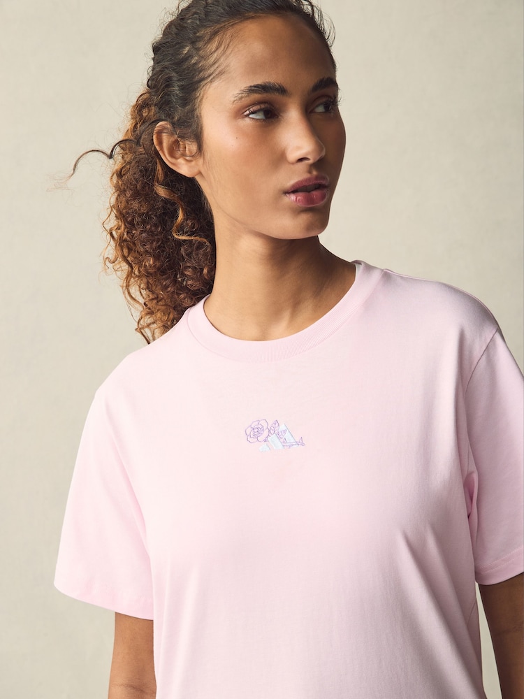 adidas Pink Lougne Mini Graphic T-Shirt - Image 3 of 5