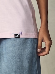 adidas Pink Lougne Mini Graphic T-Shirt - Image 4 of 5