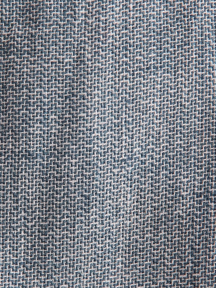 Chambray Blue Elasticated Waist Textured Linen Blend Trousers - Image 7 of 9