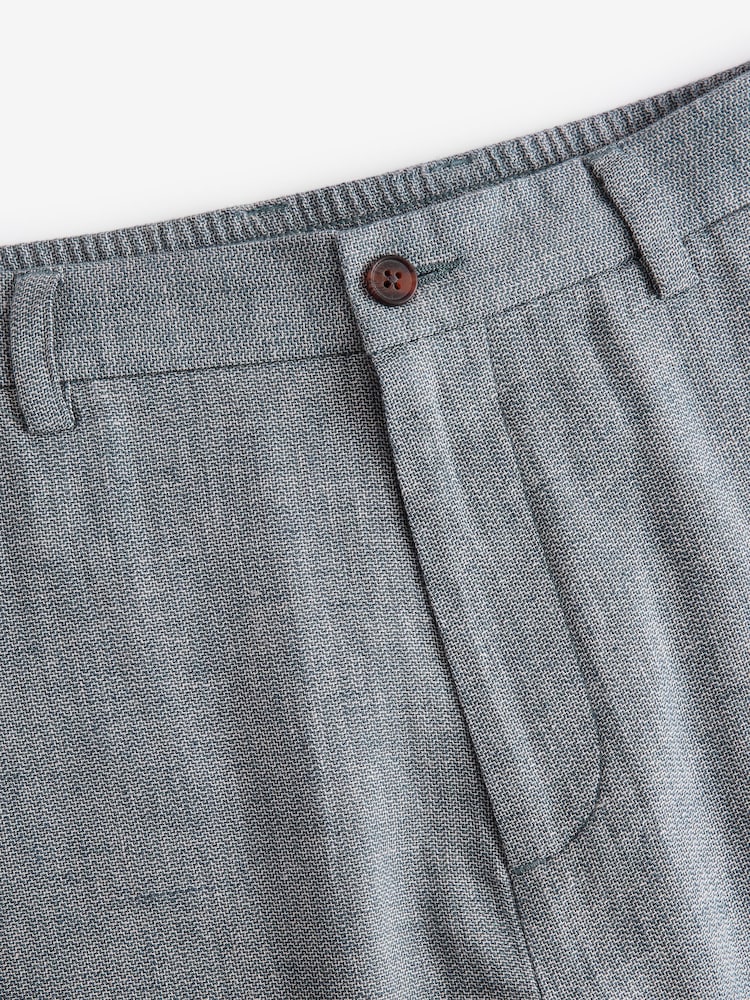 Chambray Blue Elasticated Waist Textured Linen Blend Trousers - Image 9 of 9