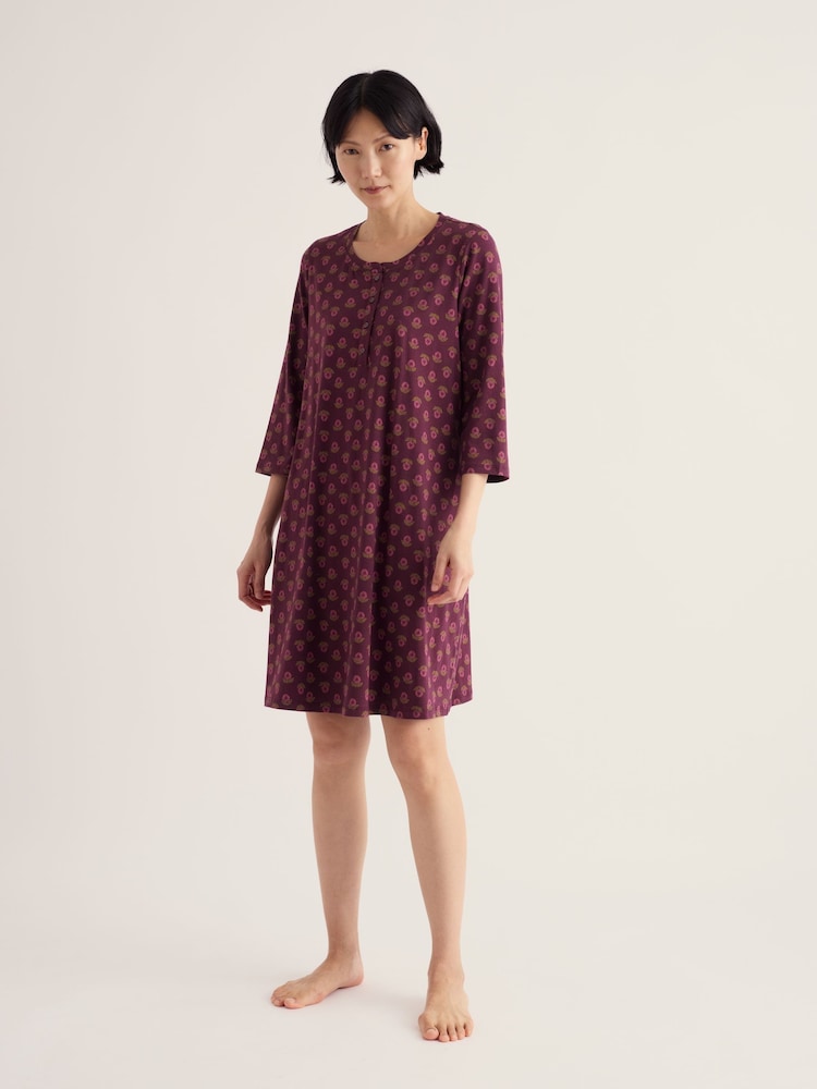 Seasalt Cornwall Purple Star Chart Jersey Nightdress - Image 1 of 5