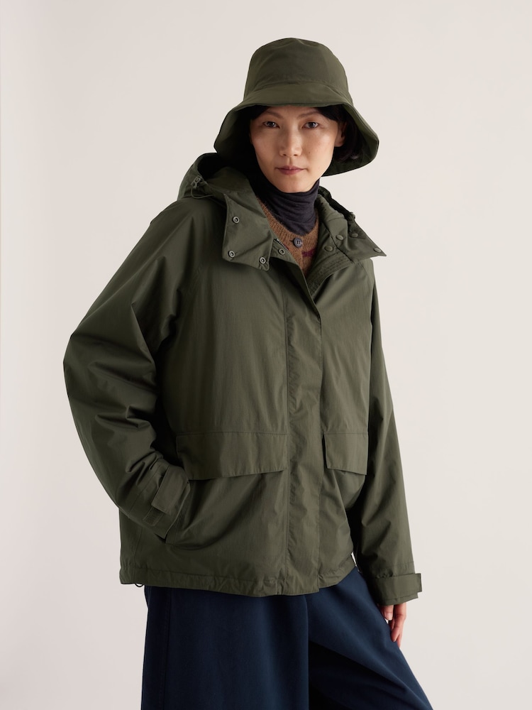 Seasalt Cornwall Green Portheras Oversized Waterproof Jacket - Image 2 of 5 Seasalt Cornwall Green Portheras Oversized Waterproof Jacket - Image 2 of 5