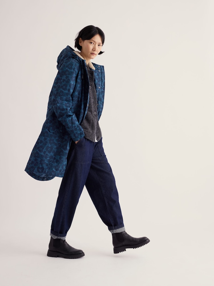 Seasalt Cornwall Blue Floral Plant Hunter Cotton Waterproof Coat - Image 1 of 5 Seasalt Cornwall Blue Floral Plant Hunter Cotton Waterproof Coat - Image 1 of 5