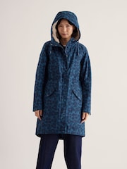 Seasalt Cornwall Blue Floral Plant Hunter Cotton Waterproof Coat - Image 2 of 5