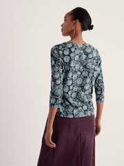 Seasalt Cornwall Blue Studio Glass 3/4 Sleeve Top - Image 3 of 5