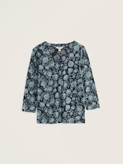 Seasalt Cornwall Blue Studio Glass 3/4 Sleeve Top - Image 4 of 5