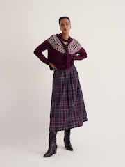 Seasalt Cornwall Purple Day Dream Cord Midi Skirt - Image 1 of 5