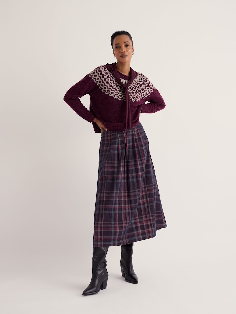 Seasalt Cornwall Purple Day Dream Cord Midi Skirt - Image 1 of 5