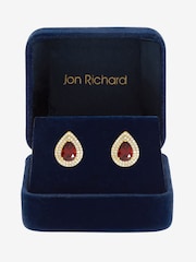 Jon Richard Plated Cubic Zirconia Garnet Pear Stud Earrings - 3суретінің 2 суреті