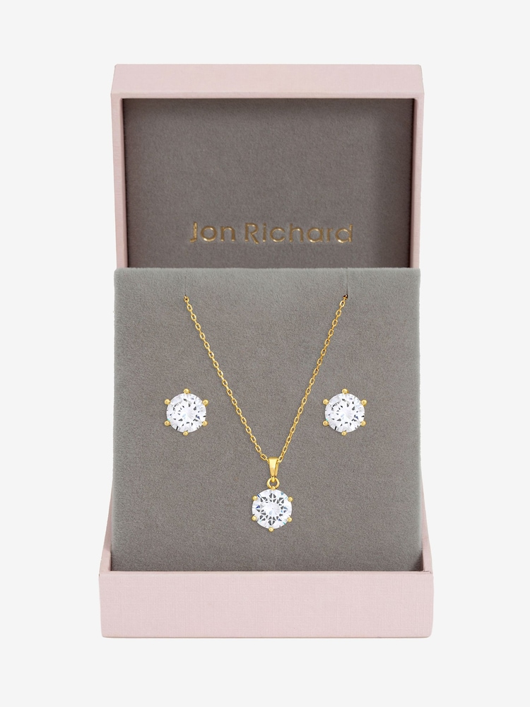 Jon Richard Gold Plated Cubic Zirconia Pendant Box Set - Image 4 of 4 Jon Richard Gold Plated Cubic Zirconia Pendant Box Set - Image 4 of 4