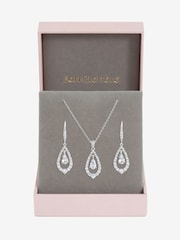 Jon Richard Rhodium Plated And Crystal Pear Drop Box Set - Bild 1 von 4