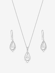 Jon Richard Rhodium Plated And Crystal Pear Drop Box Set - Bild 2 von 4