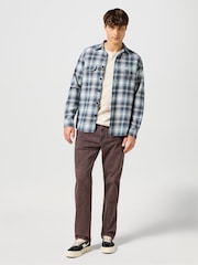 Wrangler Grey/Blue Heavyweight 100% Cotton Shirt - Image 2 of 5