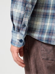 Wrangler Grey/Blue Heavyweight 100% Cotton Shirt - Image 4 of 5