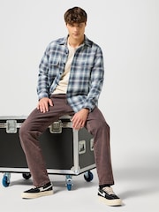 Wrangler Grey/Blue Heavyweight 100% Cotton Shirt - Image 5 of 5