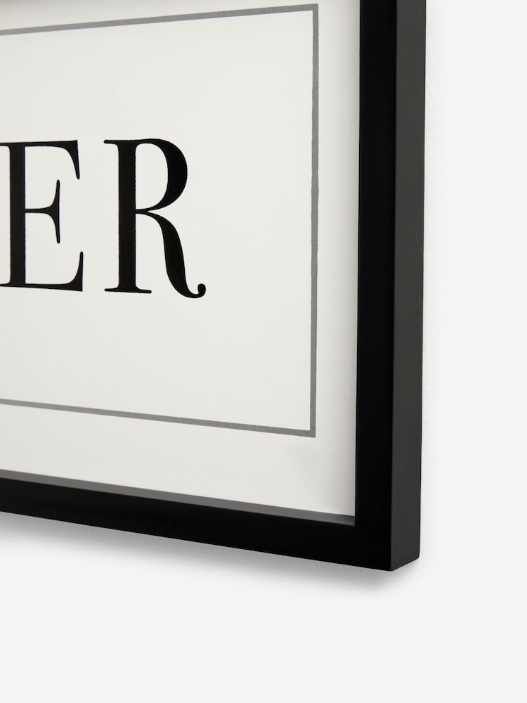 Black/White Est 2025 Happily Ever After Wedding Slogan Wall Art - Image 5 of 6