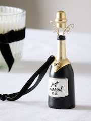 Black/White Est 2025 Wedding Champagne Hanging Decoration - Image 1 of 4