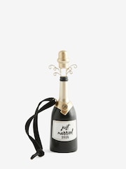 Black/White Est 2025 Wedding Champagne Hanging Decoration - Image 3 of 4