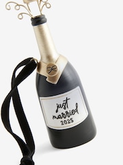 Black/White Est 2025 Wedding Champagne Hanging Decoration - Image 4 of 4
