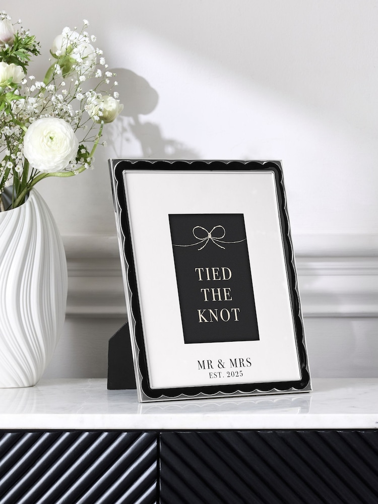 Black/White Mr and Mrs Est 2025 Wedding Photo Frame - Image 1 of 5 Black/White Mr and Mrs Est 2025 Wedding Photo Frame - Image 1 of 5