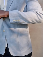 Blue Regular Fit Signature Textured Blazer - Image 5 of 5