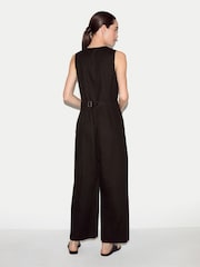 Jigsaw Brown Linen Waistcoat Jumpsuit - Image 5 of 7