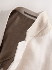 Neutral Regular Fit Signature 100% Linen Textured Blazer - Image 10 of 10