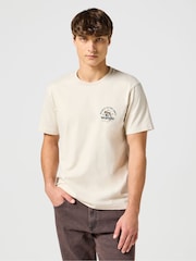 Wrangler Ecru White Graphic 100% Cotton T-Shirt - Image 1 of 6