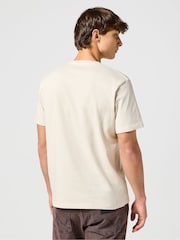 Wrangler Ecru White Graphic 100% Cotton T-Shirt - Image 2 of 6