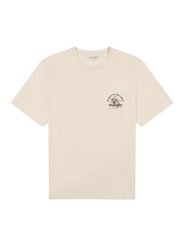 Wrangler Ecru White Graphic 100% Cotton T-Shirt - Image 6 of 6 Wrangler Ecru White Graphic 100% Cotton T-Shirt - Image 6 of 6
