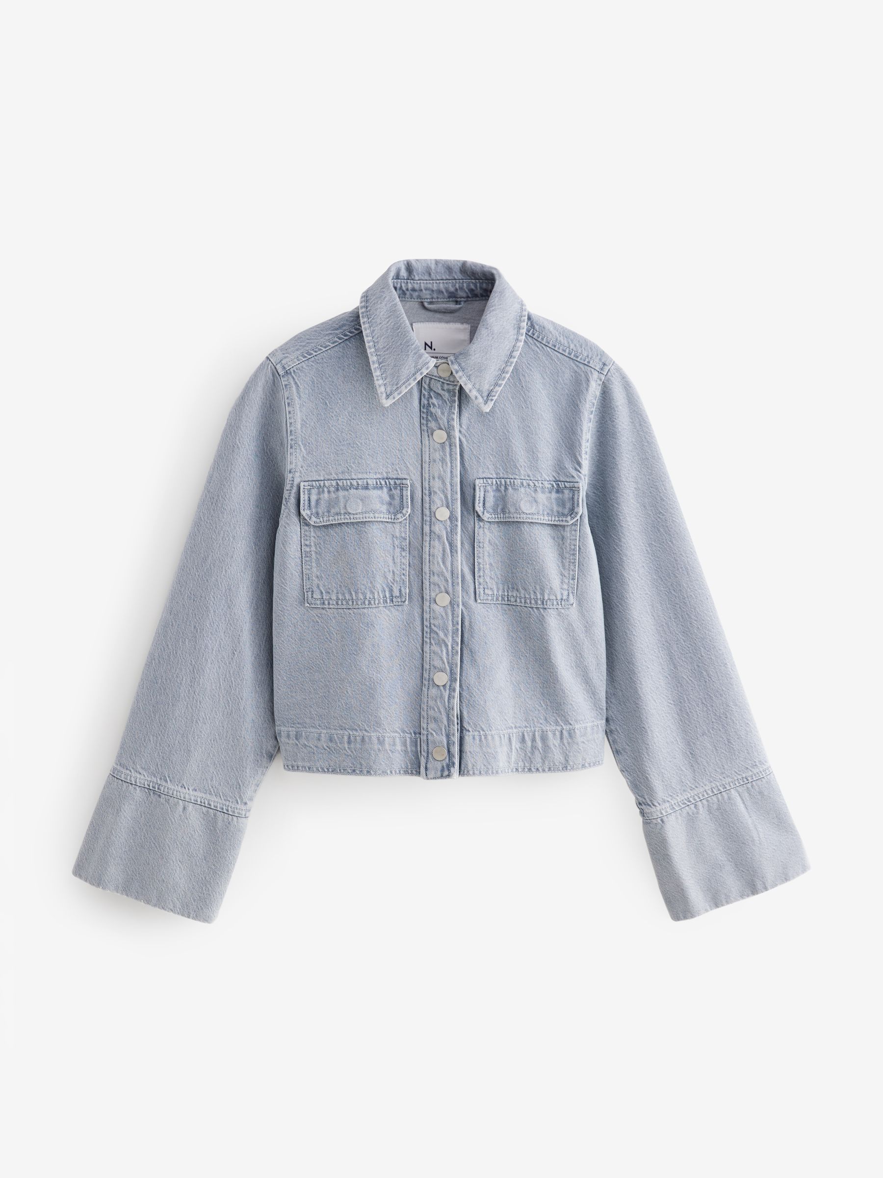 Buy Grey Cropped Boxy Denim Jacket from Next Luxembourg