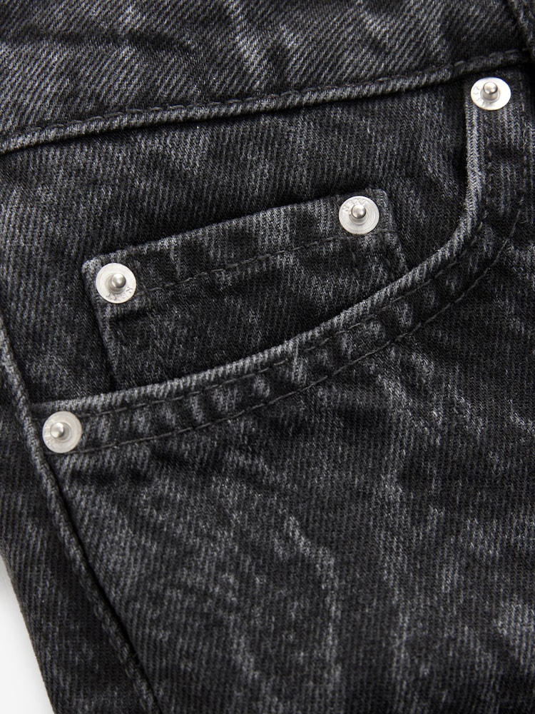 Negre efect șarpe - Croială dreaptă 100% Cotton Jeans - Image 7 of 8