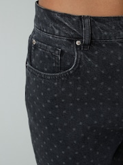 Black Polkadot 100% Cotton Straight Leg Jeans - Image 4 of 7