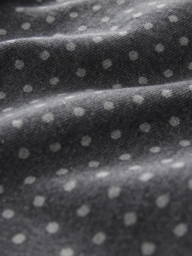 Black Polkadot 100% Cotton Straight Leg Jeans - Image 7 of 7
