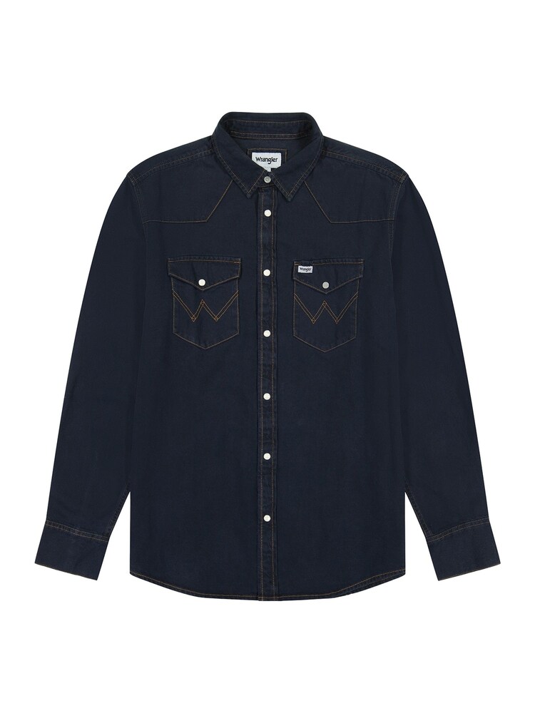 Wrangler Blue Denim Western Long Sleeves 100% Cotton Shirt - Image 6 of 6 Wrangler Blue Denim Western Long Sleeves 100% Cotton Shirt - Image 6 of 6