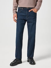 Wrangler Blue Black Denim Straight Fit Frontier Jeans - Image 1 of 6