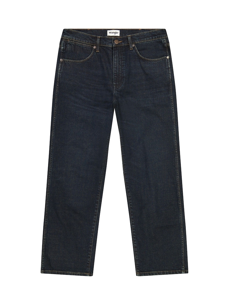 Wrangler Blue Black Denim Straight Fit Frontier Jeans - Image 6 of 6