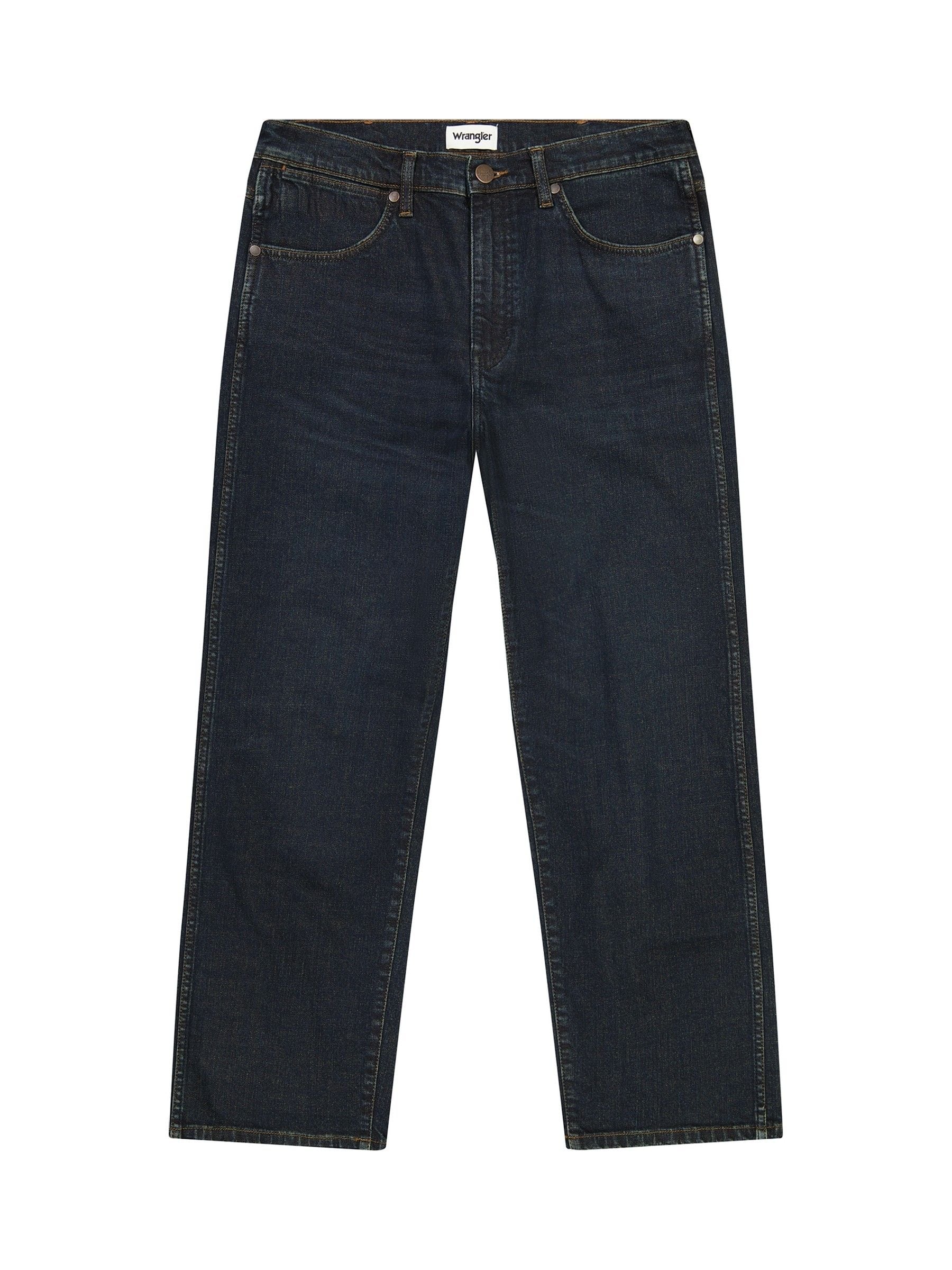 Buy Blue Black Denim - Wrangler Straight Fit Frontier Jeans from