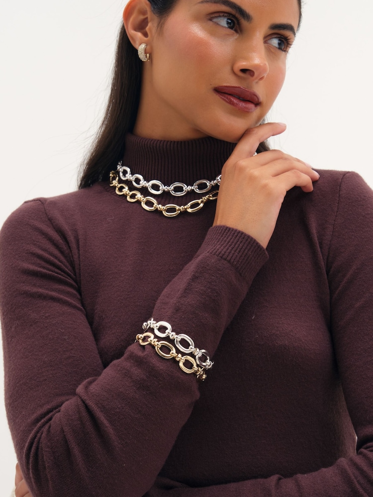 Jon Richard Silver Plated Open Link Necklace - Image 1 of 3