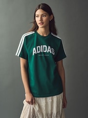adidas Green Lounge Soft Side Collegiate Graphic T-Shirt - Image 1 of 4
