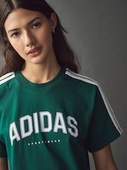 adidas Green Lounge Soft Side Collegiate Graphic T-Shirt - Image 3 of 4