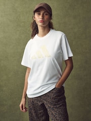 adidas White Tech Metallic Graphic 100% Cotton T-Shirt - Image 1 of 4