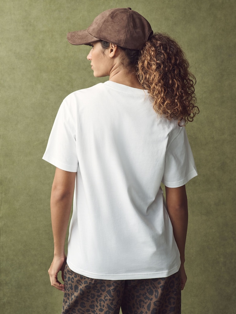 adidas White Tech Metallic Graphic 100% Cotton T-Shirt - Image 2 of 4