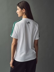 adidas White Lounge Soft Side Collegiate Graphic T-Shirt - Image 2 of 5