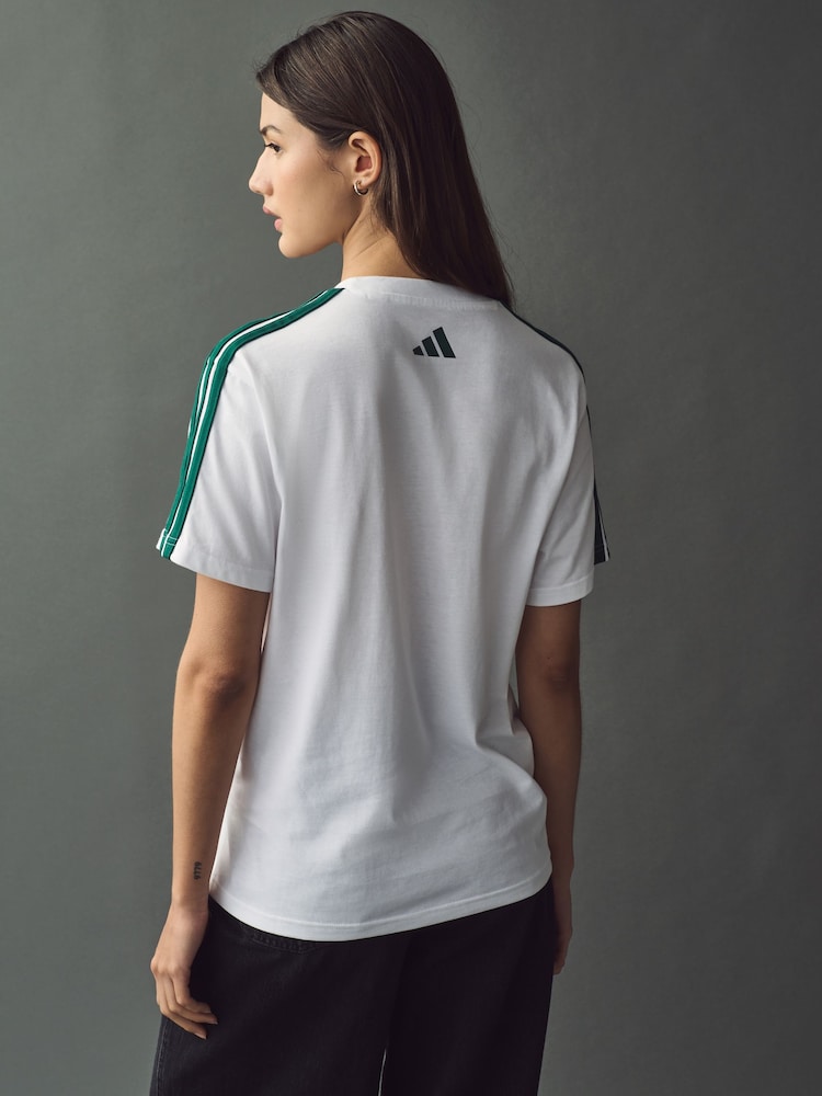 adidas White Lounge Soft Side Collegiate Graphic T-Shirt - Image 2 of 5