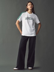 adidas White Lounge Soft Side Collegiate Graphic T-Shirt - Image 3 of 5