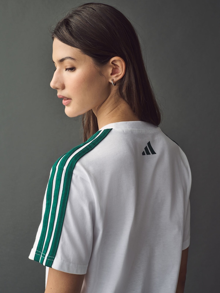 adidas White Lounge Soft Side Collegiate Graphic T-Shirt - Image 5 of 5